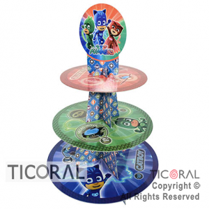 HEROES EN PIJAMA TORRE POSA CUPCAKE x3 PISOS x 1